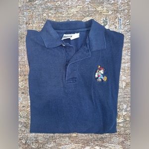 Vintage Disney Catalog‎ Mickey Mouse Baseball Embroidered Polo XL Combed cotton